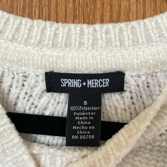 Off white chenille crew neck sweater size S - Picture 3 of 3
